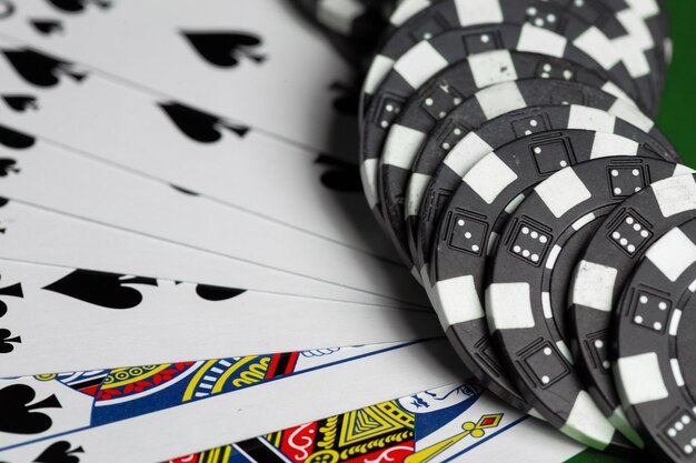 Poker chips on the table