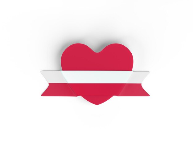 Poland Flag Heart Banner