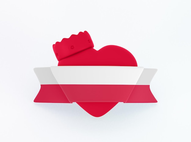 Free photo poland heart banner