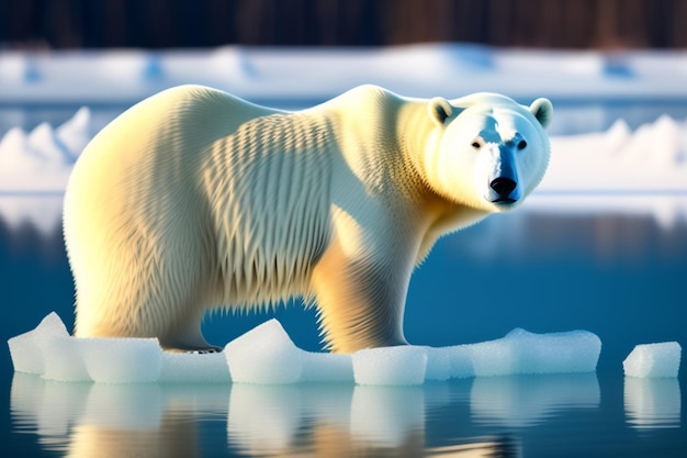 Foto gratuita orso polare sul ghiaccio nell'artico