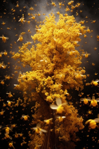 Pollen from flowers causing seasonal allergy
