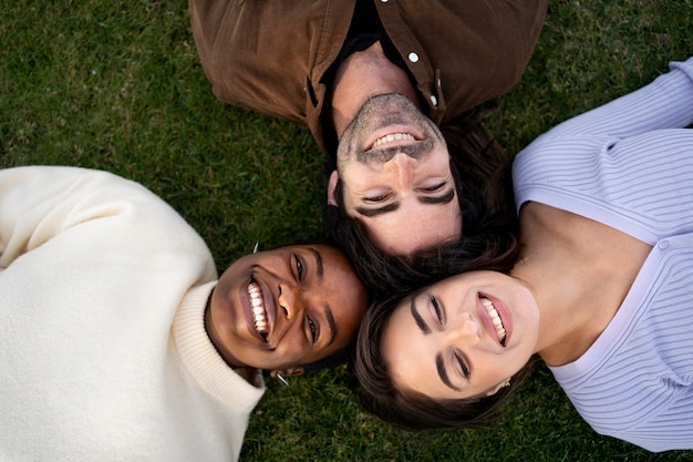 Free photo polyamory people spending time together