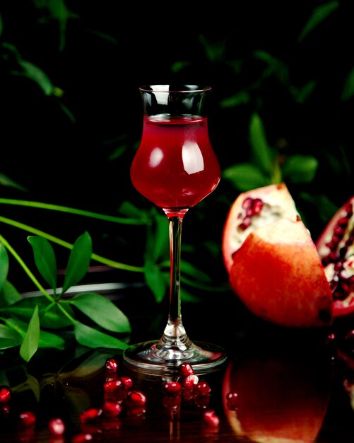 Pomegranate juice on the table