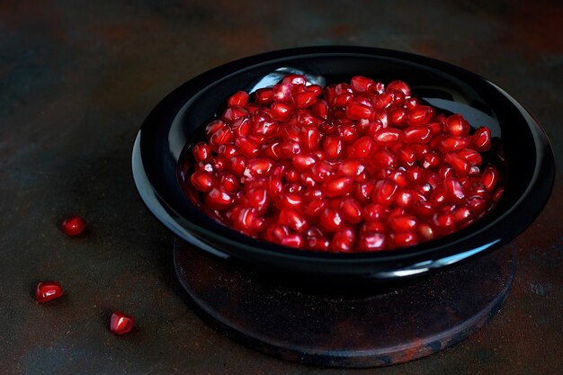 Pomegranate seeds in a bowl