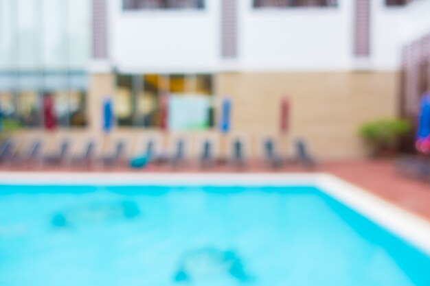 Pool with hammocks blurred