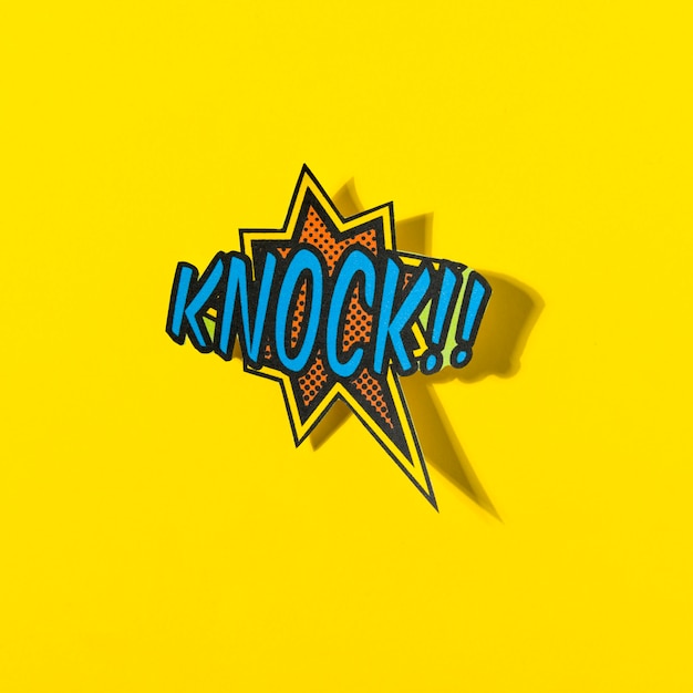 pop art knock explosion background in comic style