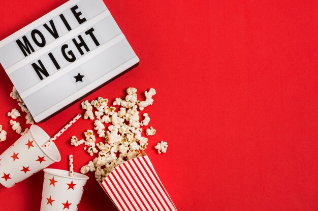 Popcorn and juice for movie night