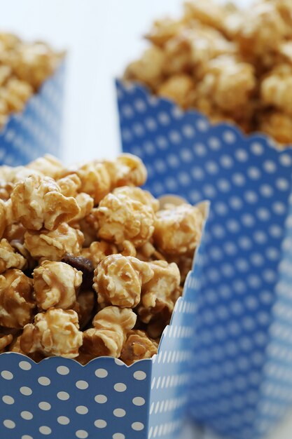 Popcorn in paper container