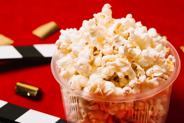 Popcorn in plastic cup