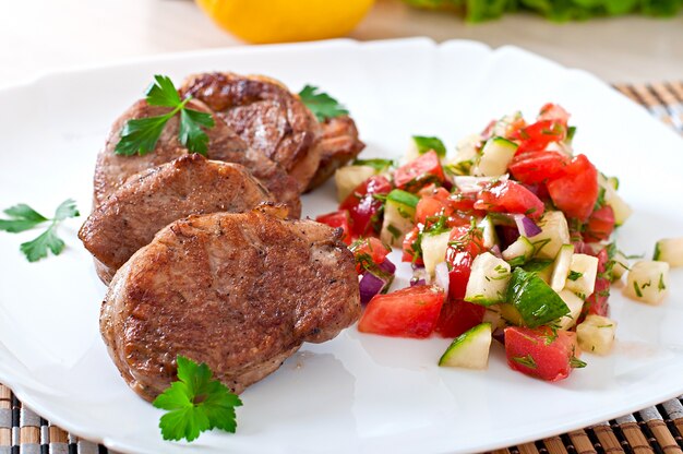 Pork medallions with salsa