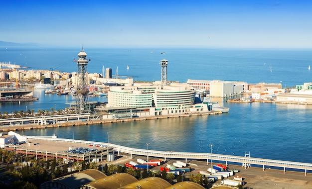 Free photo port of barcelona