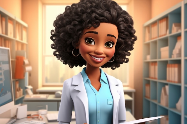 Free photo portrait of 3d female doctor