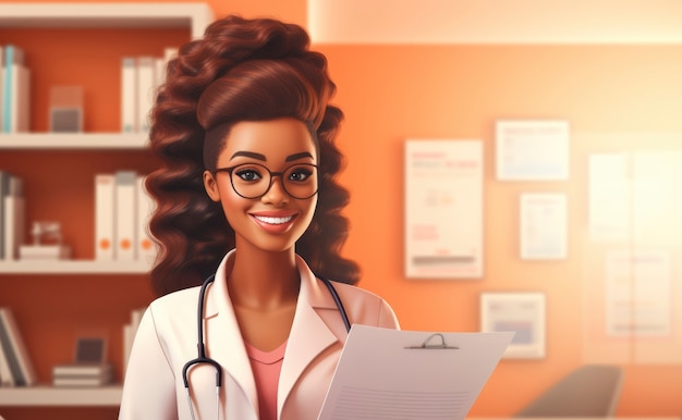 Free photo portrait of 3d female doctor