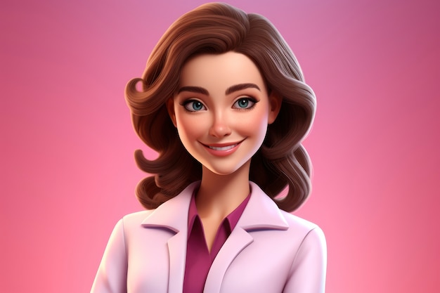 Portrait of 3d female doctor