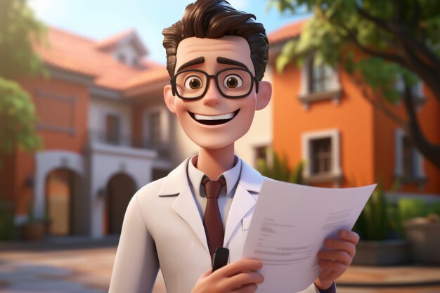 Portrait of 3d male doctor