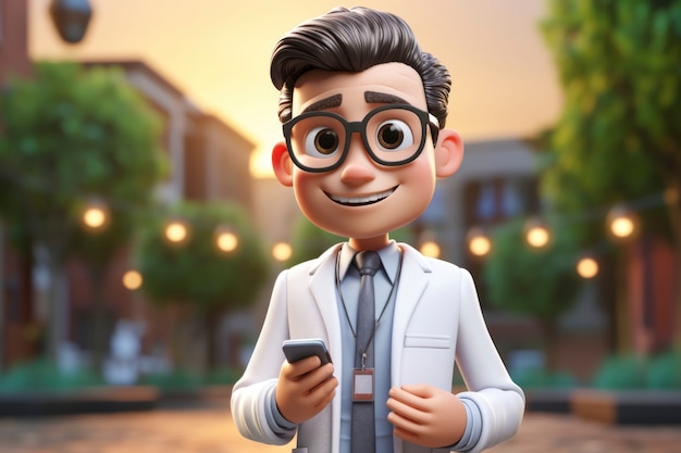 3D男性医師の肖像画