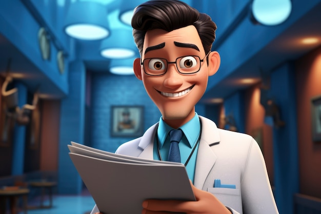 Free photo portrait of 3d male doctor