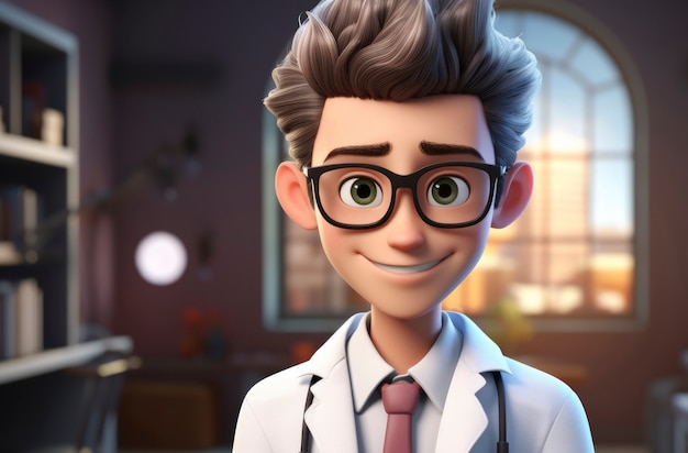 Free photo portrait of 3d male doctor