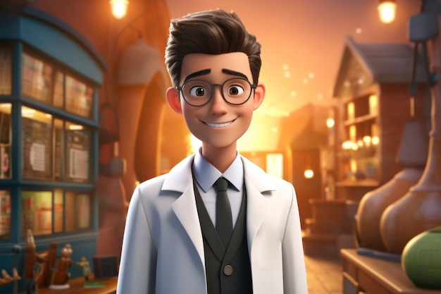 Free photo portrait of 3d male doctor