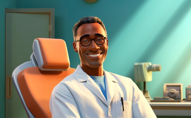 Free photo portrait of 3d male doctor