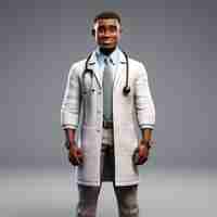 Free photo portrait of 3d male doctor