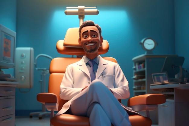 Free photo portrait of 3d male doctor