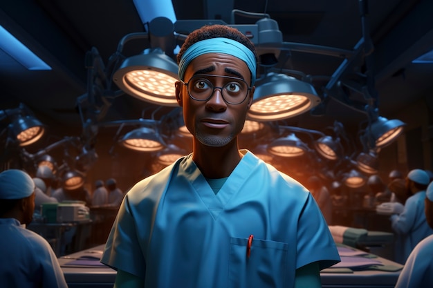 Portrait of 3d male doctor