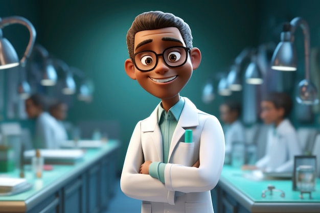 Free photo portrait of 3d male doctor