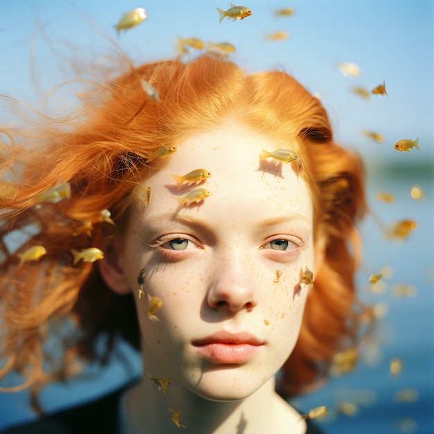 Portrait of abstract overstimulated feelings
