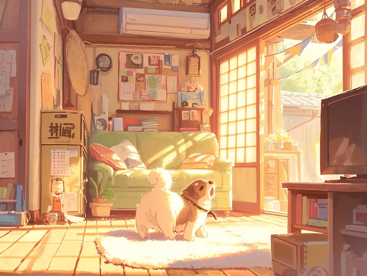 無料Photo 可愛いアニメの犬の肖像画