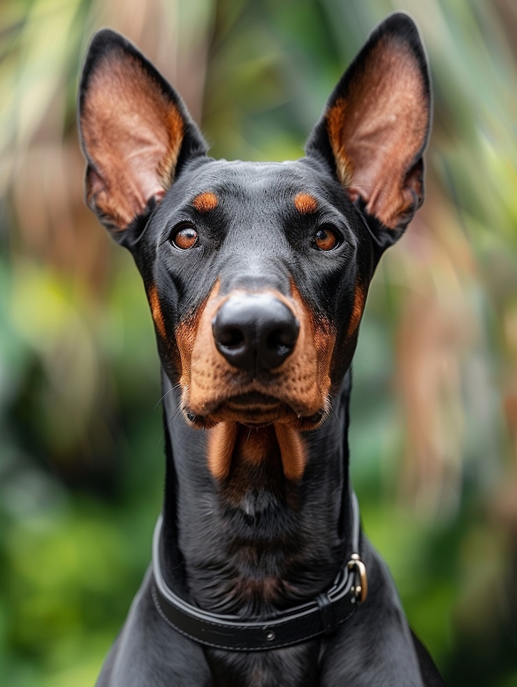 Free Photo portrait of adorable doberman dog