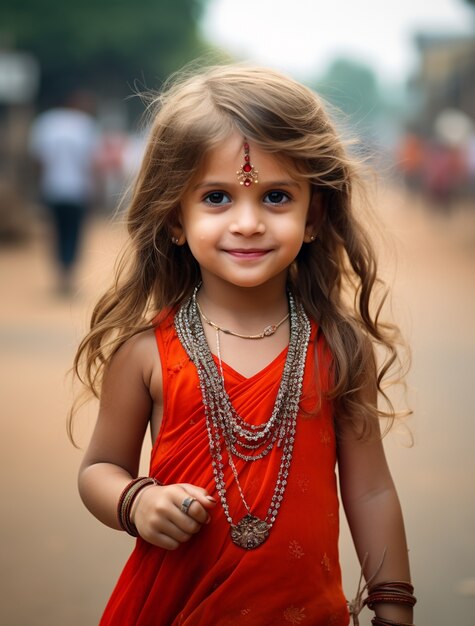 Портрет очаровательной индийской девушки