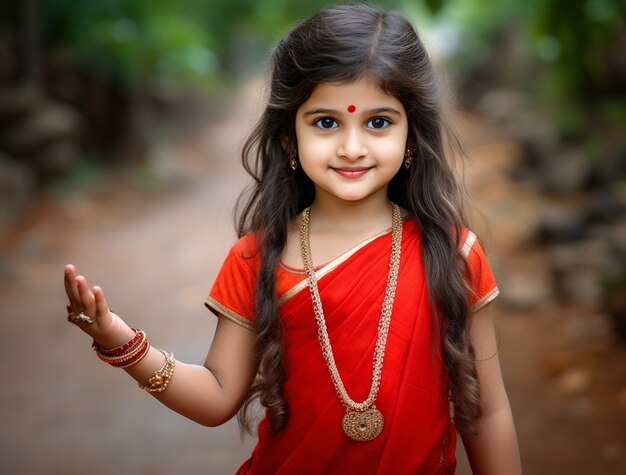 Portrait of adorable indian girl