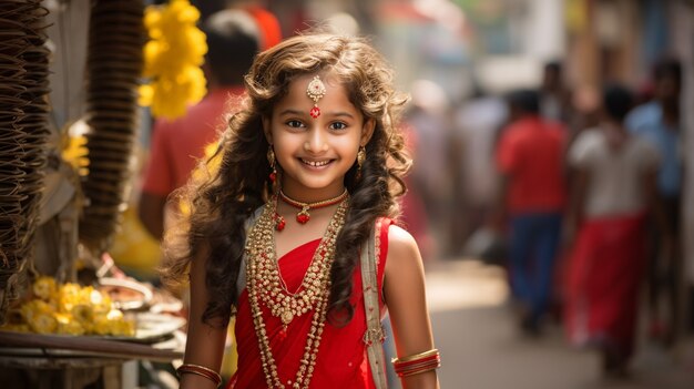 Portrait of adorable indian girl