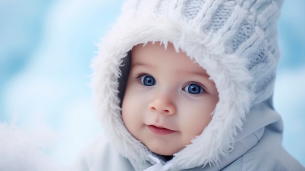 Ritratto di un adorabile neonato con un cappello