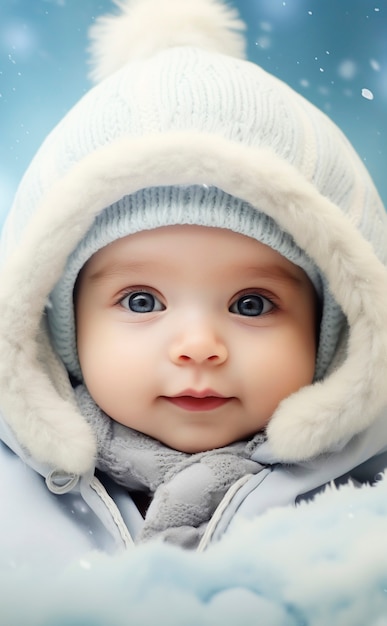 Foto gratuita ritratto di un adorabile neonato con un cappello