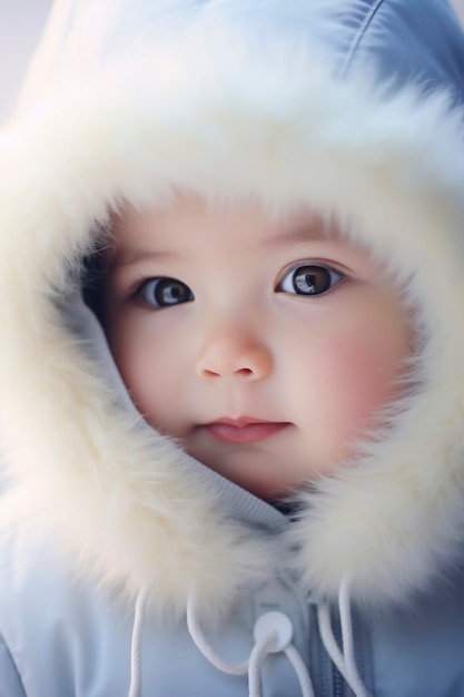 Free photo portrait of adorable newborn baby with hat