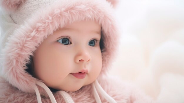 Free photo portrait of adorable newborn baby with hat