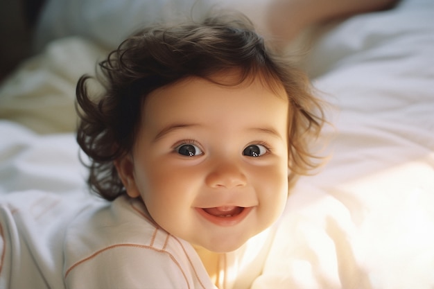 Portrait of adorable newborn baby