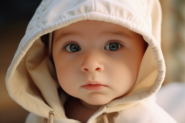 Portrait of adorable newborn baby