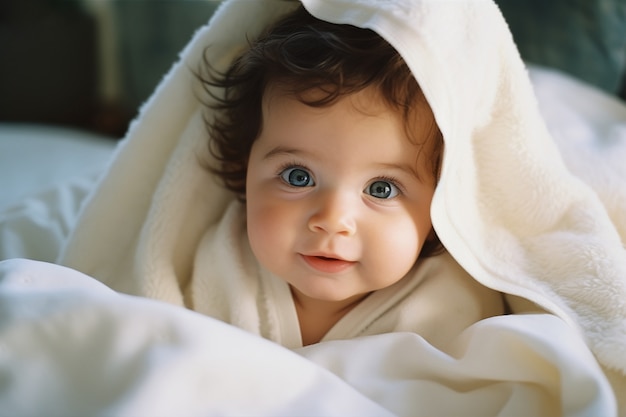 Портрет очаровательного новорожденного ребенка