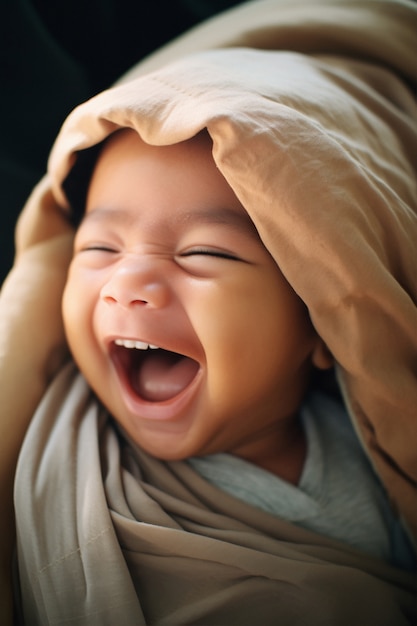 Free photo portrait of adorable newborn baby