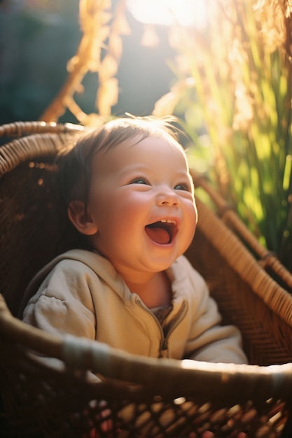 Free photo portrait of adorable newborn baby