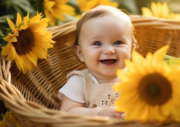 Free photo portrait of adorable newborn baby
