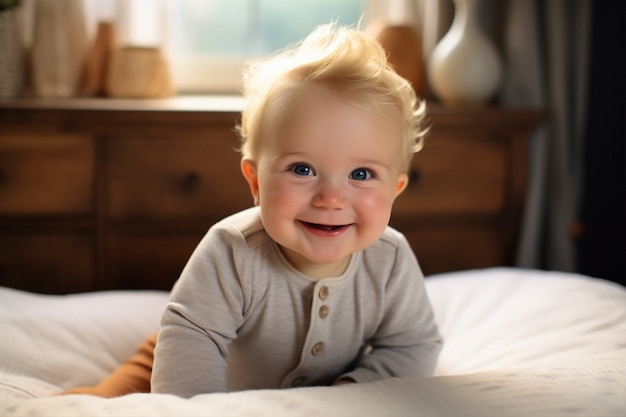 Portrait of adorable newborn baby