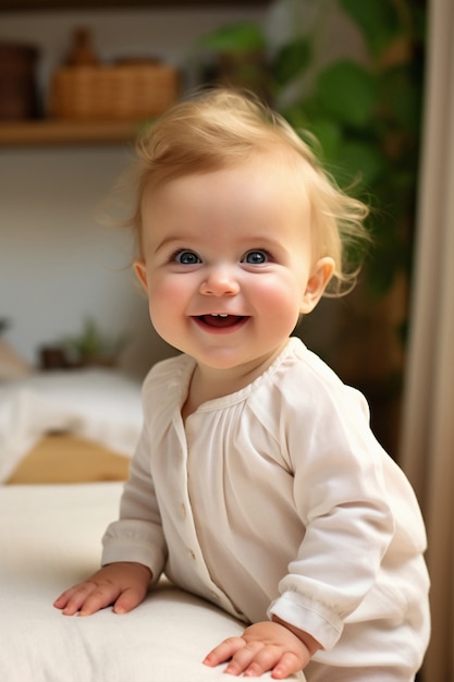 Portrait of adorable newborn baby