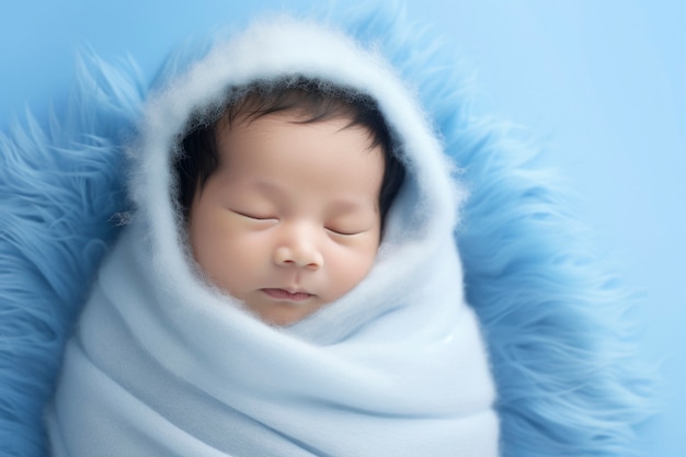 Portrait of adorable newborn baby