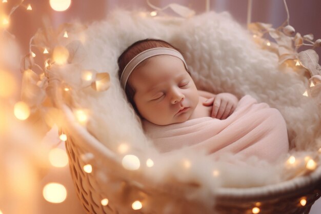 Portrait of adorable newborn baby