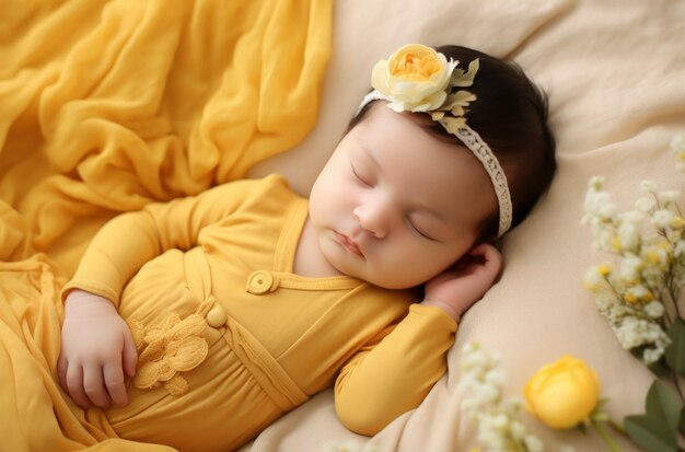 Portrait of adorable newborn baby