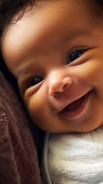 Free photo portrait of adorable newborn baby